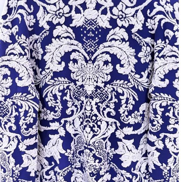 Alice + Olivia Bradford Paisley Grandpa Cardigan Blue White Size Large Sweater - Picture 11 of 14